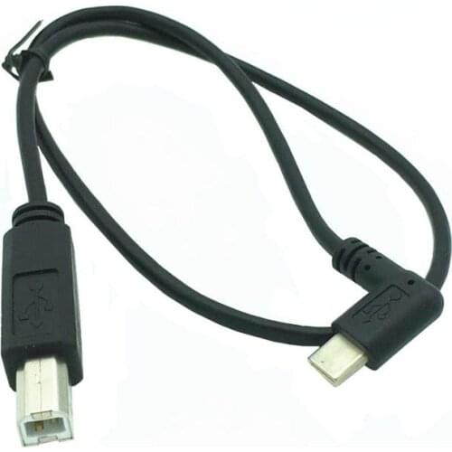 50cm USB-C USB 3.1 Type C Male Right Angle Connector to USB-B USB 2.0 B Type Male Data Cable Printer Scanner Cable
