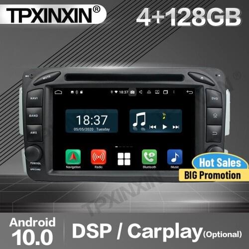 128G Carplay Car Radio 2 Din Stereo Receiver Android 10 For Benz W209 W203 W168 ML W163 W463 W639 GPS Player Audio Head Unit