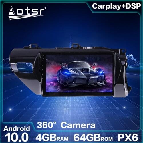 For Toyota Hilux RHD Car Radio Car GPS Navigation Multimedia Player Android 10.0 4GB 64GB PX6 Auto Stereo Head Unit DVD Player