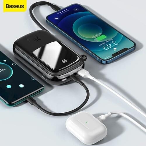 Baseus 2000mAh Power Bank 20W PD QC Fast Charging LED Display External Battery Powerbank for iPhone for Xiaomi POCO For Samsung
