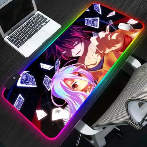 Anime No Game No Life Zero Shuvi Gaming Large Mouse Pad Computer Mousepad Lock Edge Keyboard Desk Mat Christmas gifts RGB Games