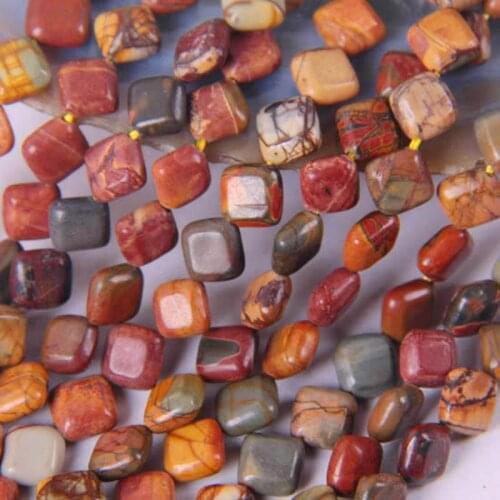 8x8MM Picasso Stone Loose Beads Strand 15.5 Inch Jewelry Making A120