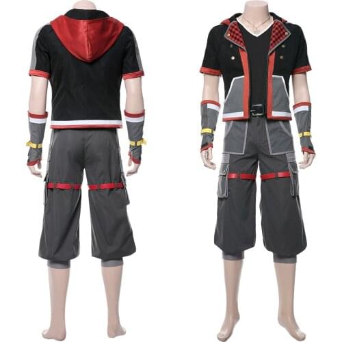 Fast delivery Kingdom Hearts III Sora Cosplay Costume Outfit Uniform Full Suit Halloween Party Boy Adult Male Costumes uniform