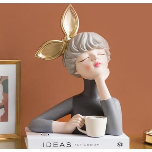 Home Decoration,Pretty Girl,Figurine Miniature,Size 29.5*20.5cm,Statue,Sculpture,Table Decor,Living Room,Decorative,Desk Art
