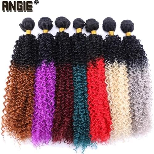 Two Tone ombre black to #613 Jerrry Curly Synthetic Hair extensions 200g/lot Curly hair Bundles tissage fiber hair weaving