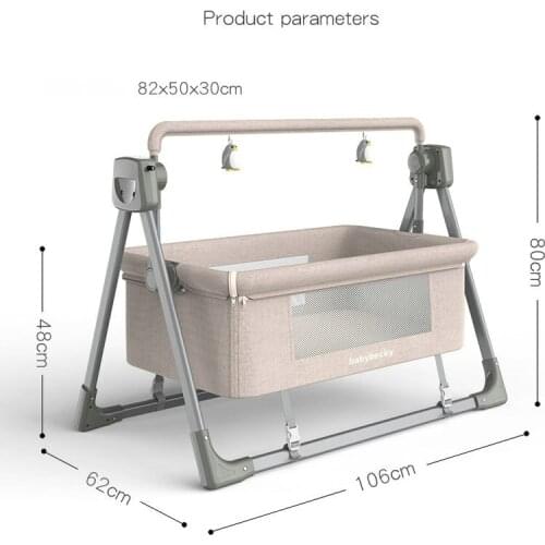 Electric Baby Bassinet, Comfortable Infant Bed with Bluetooth & Remote, 5 Shaking Modes Portable Newborn Crib