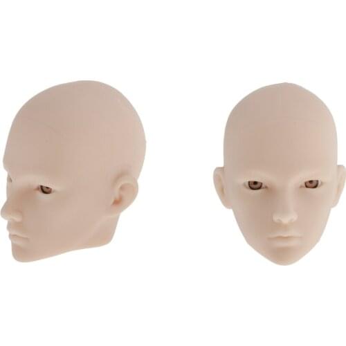 2Pcs 1/6 BJD Doll Head Mold Making Replacements Body Accessory White Skin