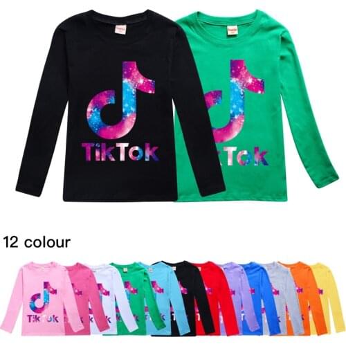 TIK TOK Boy Cartoon New t-shirt Printed Tops Boys Streetwear Clothes for Long sleeve Teenager Children Tops girl Spring