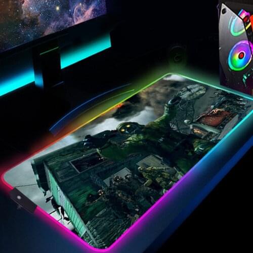 Anime Gaming Accessories Mousepad Call Of Duty Warzone Mouse Mats RGB Large Computer Table Pads LED Glowing Desk Mat Xxl Varmilo