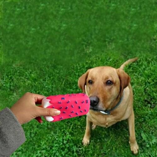Pet Dog Toys for Summar Interactive Ice Cream Bite Molar Toy Chew Squeaky Rubber Toys for Dogs Cat Puppy Baby Dogs