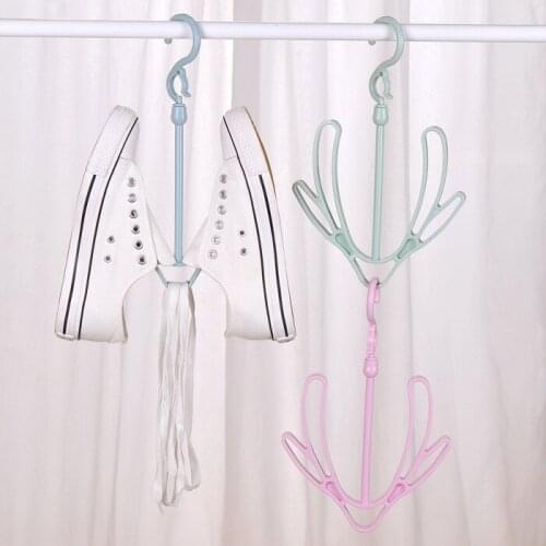 Creative Double Hook Outdoor Windproof Hook Storage Hanging Shoe Rack Multi-Purpose Shoe Rack Balcony Hanger Hanging Shoe Rack