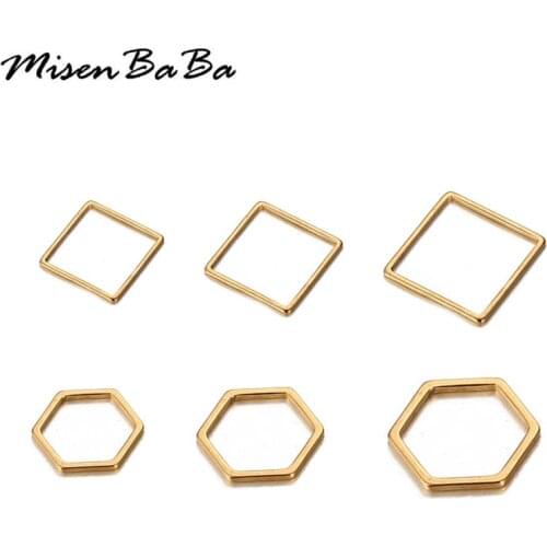 20PCS/lot New Design Stainless Steel Square Geometric Charms For Jewelry DIY Making Geometric Pendant Necklaces Accessories