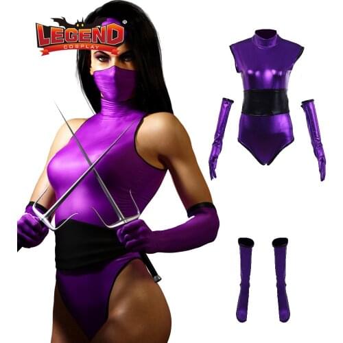 Mortal Kombat 2 Version Mileena Cosplay Costume Purple Combat Suit custom made