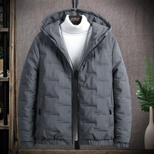 Solid Winter Parka Men Autumn Winter Windbreaker Waterproof Mens Jacket Korean Style Casual Thick Warm Parkas Hoodies Hat Coat