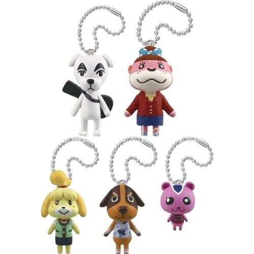 New 5pcs/set 4cm mini Cute Bear Dog K.K model PVC figure toy set Animal crossing action figures in surprise ball gifts
