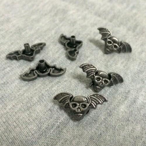 New Coming 50PCS 20X10MM Antique Silver Bat Studs Rivet Punk Bat Spike Shoes Belt Bag Accessories Leather Craft Shipping Free