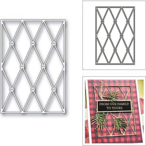 New Christmas Knotted Diamond Background 2020 Metal Cutting Dies for DIY Scrapbooking and Card Making Embossing Craft No Stamps