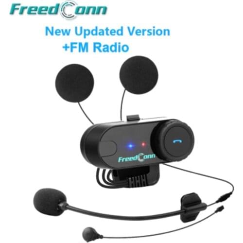 New!! 2pcs FreedConn Motorcycle Intercom Bluetooth Helmet Headset T-COM FM 2 Riders BT Interphone Moto Intercomunicador+Soft Mic