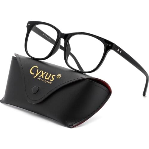 Cyxus Blue Light Filter Computer Glasses Anti Eyestrain Clear Lens Oversized Frame Unisex Eyewear for Men/Women 8081