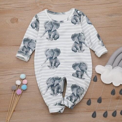 New Born Baby Clothes Infant Baby Boys Outfits Autumn Winter Cartoon Elephant Romper Jumpsuit Playsuit Outfits Baby Costume