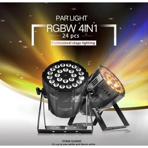 ASGD Dance Home Aluminum Alloy LED Par 24x12W Lighting DMX512 DJ Par Can RGBW 4in1 Wash Uplighting Stage Event Hall Effect