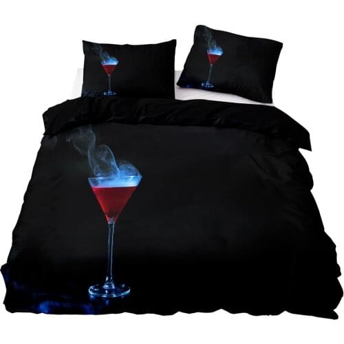 Red Liquid Wine Glass Pattern Duvet Cover Set 175x220 Pillowcase 3Pcs,229x260 Quilt Cover,Blanket cover,King Size Bedding Set
