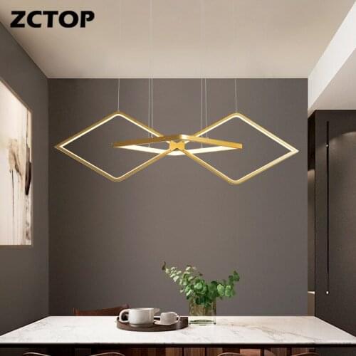Led Minimalist Pendant Lights Dining Living Room Creative Nordic Restaurant LED Chandelier Office Front Desk Black Gold AC 110V