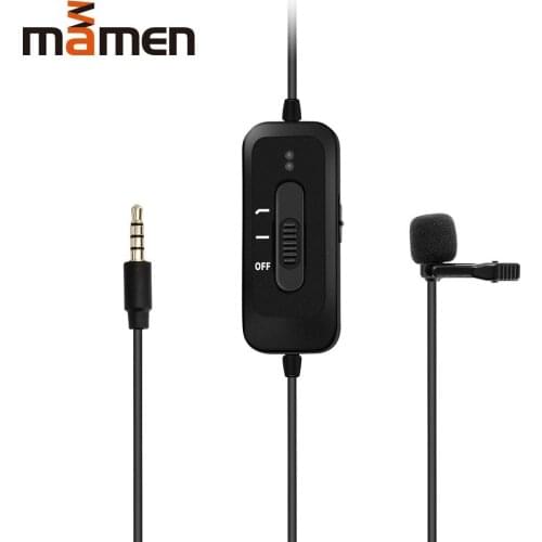 MAMEN KM-D2 Potable Omnidirectional Capacitor Collar Microphone Mobile Recording K Song Microphone Wired Microphone
