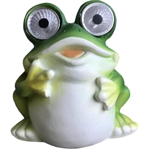 Solar Powered Garden Lights Frog Shaped Statue Lantern LED Path Light Lamp Frog Sculpture Desktop Ornament Yard Landscape Lamp