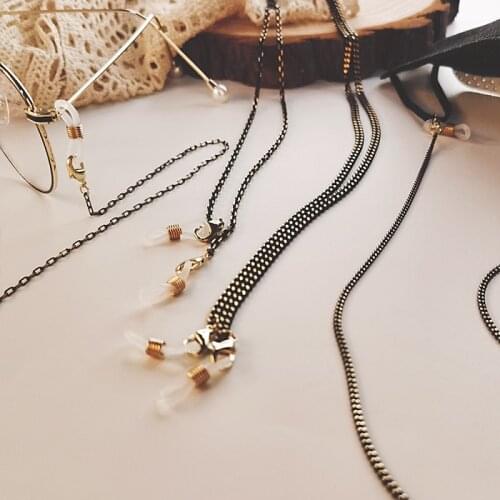 Mask Rope Chain Anti-lost Mask Holder Non-slip Glasses Lanyard Electrophoresis Black Necklace Extension Lanyard Home Supplies