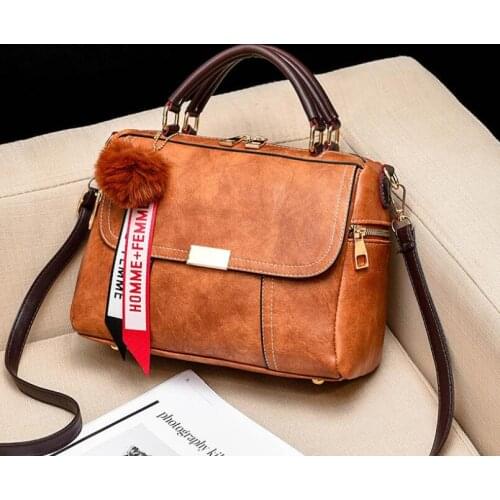 FoxTail & Lily New Fashion Boston Handbags Women Shoulder Messenger Bags Casual Ladies Luxury Designer Leather Crossbody Purses