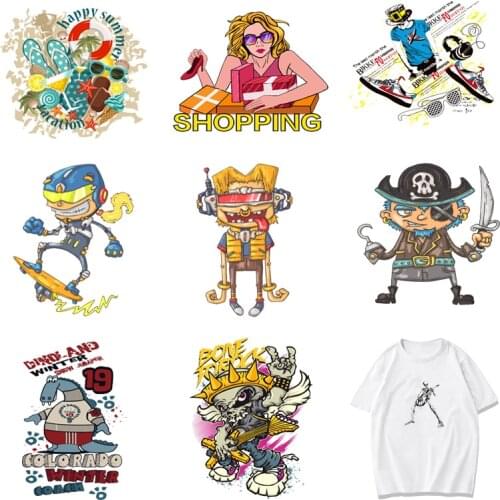 Iron-on Transfers for Clothing Letters Patches on Clothes Stickers Diy Patch Stripe Rock Flex Fusible Transfer Textile Vinyl A