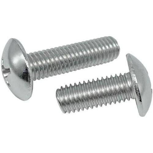 20pcs 1/4-20 phillips big mushroom head screws thread UNC pitch bolts large truss type stainless steel male screw 5/16"-2" long
