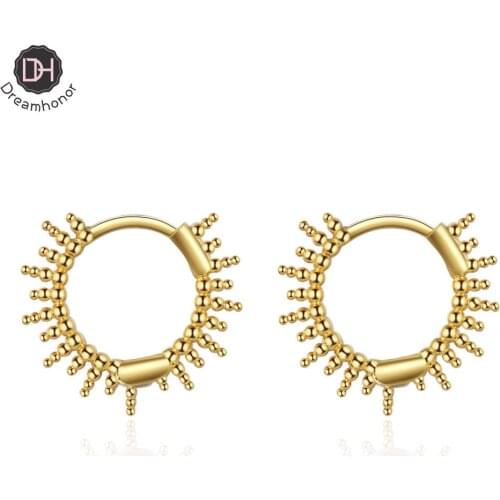 Dreamhonor 2021 Personality Geometric Ear Buckle Female 925 Sterling Silver Hip Hoop Clip Earrings For Women Jewelry