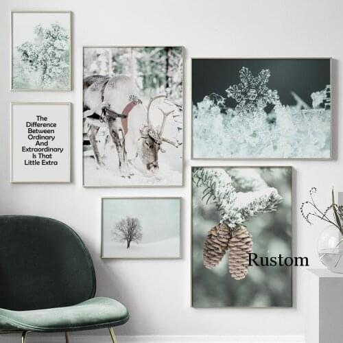 Winter Decor Snow Canvas Painting On The Wall Christmas Decor Posters and Prints for Bedroom Decoration Frameless