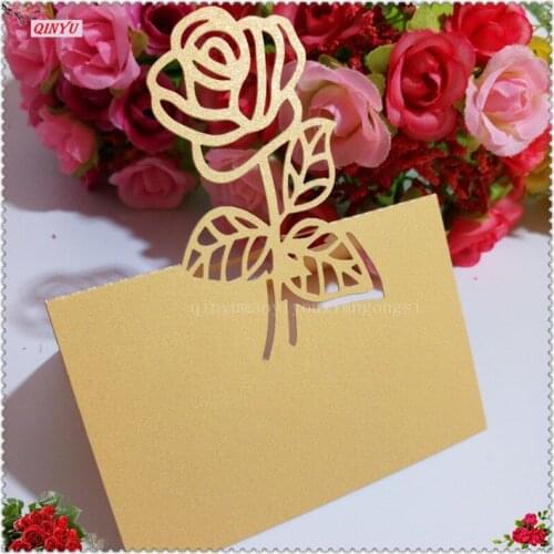 10/50/100pcs rose Shape Seat card Vintage Table Number Name Card Place Cards Wedding Wedding Birthday Party Decoration 12X9cm 9Z