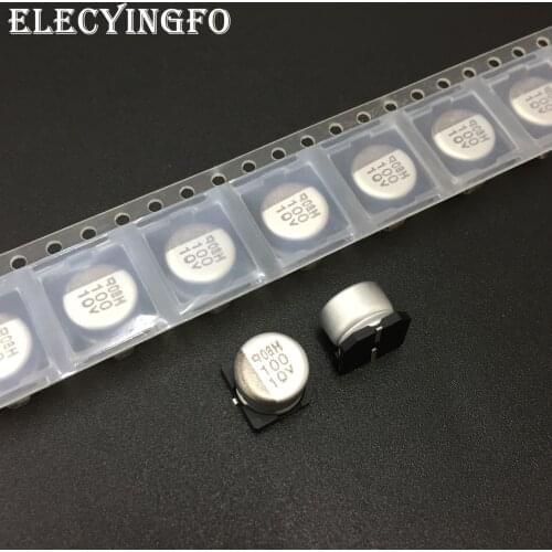 10pcs/100pcs 100uF 10V100UF NIPPON NCC MVH Series 8x6mm High heat resistance 10V100uF SMD Aluminum Electrolytic Capacitor