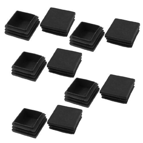 10Pcs Black 40mm x 40mm Plastic Square Tube Inserts End Blanking Caps