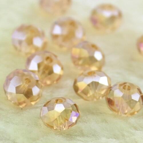 100PCS 8MM Austria Crystal Bead Rondelle Loose Faceted Glass Beads Spacers Beads for Bracelet Jewelry Making
