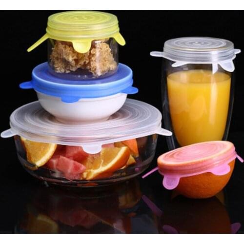 18pcs Silicone Lid Stretch Lids Universal Silicone Bowl Pot Lid Silicone Cover Pan Cooking Food Fresh Cover Microwave Cover