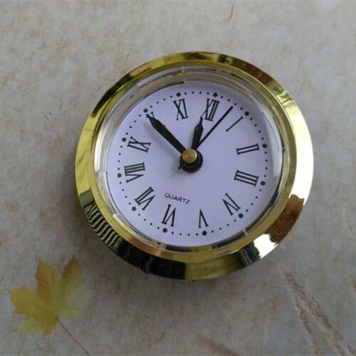 20PCS/Lot Diameter 50MM QUARTZ CLOCK Insert Gold Rim Classic Clock Craft Quartz Movement Round Clocks Head Insert Quartz
