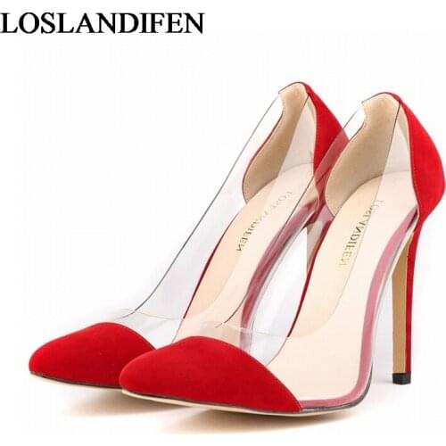 2020 New Pointed Toe High Heels Fashion Sexy Red Black Blue Shoes Women Wedding Shoes Dress Pumps Brand Design NLK-A0022