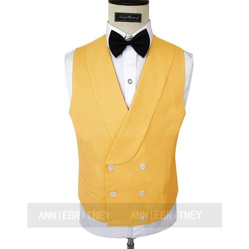 2021 Fashion High Quality Slim Fit Vest Double Breasted Shawl Lapel For Wedding Formal Prom Party Evening Blazer Custom Made