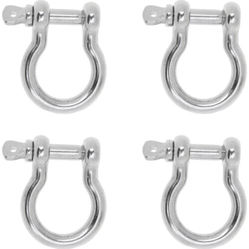 4x Marine Boat Chain Rigging Bow Shackle Captive Pin 304 Stainless Steel 6mm