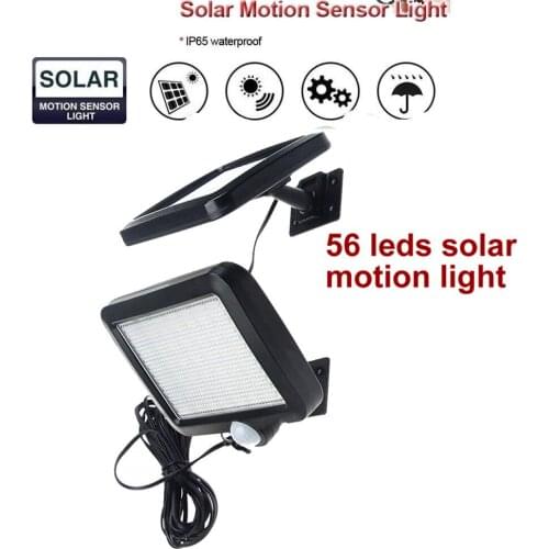 56 led 500lm solar light split mount pIR motion sensor mode waterproof for patio yard door deck fence lawn lantern indoors usage
