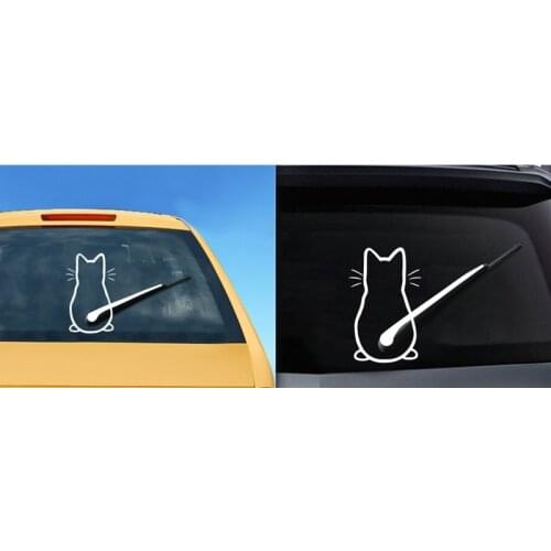 Car Stickers Cat Pattern Decals Rear Windshield Vinyl Film Stickers Universal Car Accessories
