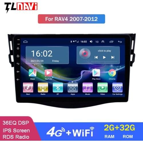 4G LTE 2G RAM 9 Inch Android 10 Car GPS Navigation For Toyota RAV4 2007-2012 Stereo Audio Radio Video Bluetooth