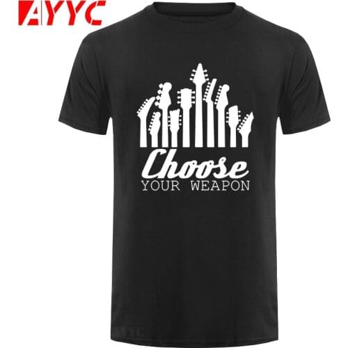 AYYC T Shirt Tshirt Brand Clothing Men T Shirt Choose Your Weapon Mens Funny Guitar T Shirt Electric Acoustic Bass Strings Mens