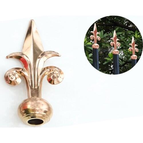 Freeshipping 190mm Rose Gold Color Decoration Handrail Armrest Stair Fence Gate Door Top Tip With Base Parts Head for Outdoor