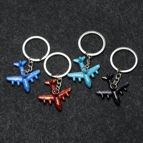 New Creative Charm Paint Airplane Key Chain Pendant Fashion Metal Key Ring Key Chain Party Gift Birthday Gift Jwelry